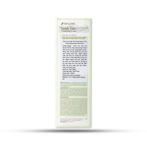 sinai.vn-Sữa Rửa Mặt Trà Xanh 3W Clinic (100 ml)
