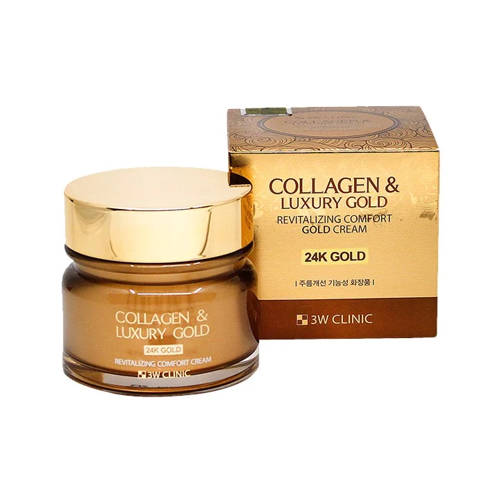 Kem collagen và vàng 24K 3W Clinic Collagen & Luxury Gold Cream dưỡng trắng da, ngăn ngừa lão hoá 100ml Kem collagen và vàng 24K 3W Clinic Collagen & Luxury Gold Cream dưỡng trắng da, ngăn ngừa lão hoá 100ml