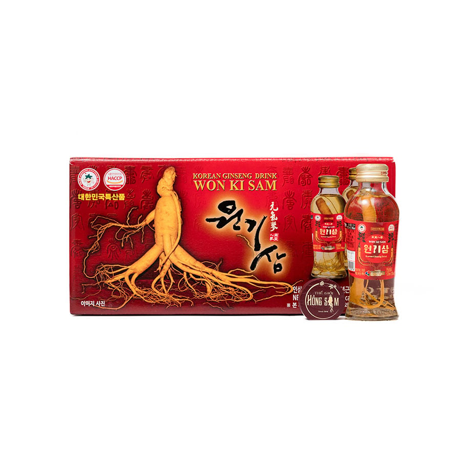 Nước Hồng Sâm Có Củ Won Ki Sam (120 ml x 10 chai)