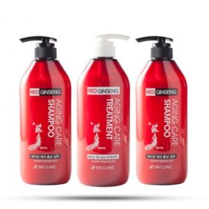 Bộ 3 Chai Dầu Gội Xả Chăm Sóc Tóc Chiết Xuất Hồng Sâm 3W Clinic (500 ml/chai)