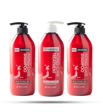 Bộ 3 Chai Dầu Gội Xả Chăm Sóc Tóc Chiết Xuất Hồng Sâm 3W Clinic (500 ml/chai) Bộ 3 Chai Dầu Gội Xả Chăm Sóc Tóc Chiết Xuất Hồng Sâm 3W Clinic (500 ml/chai)